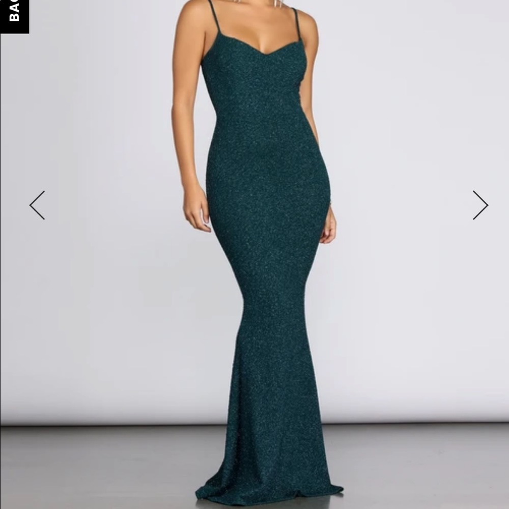Windsor Teal Ainsley Glittering Evening Gown